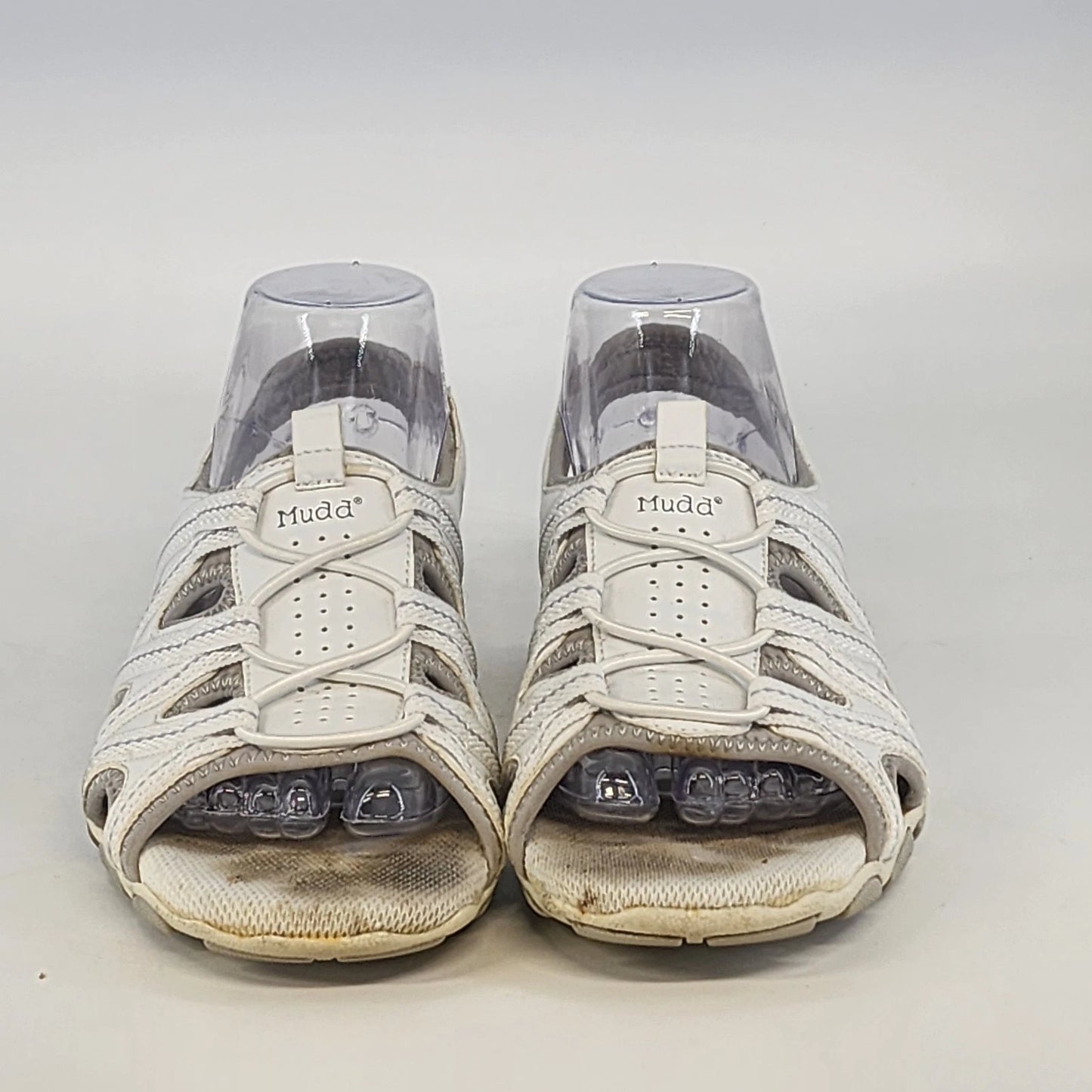 Mudd Angelo Sandals Women 8 White Open Toe Heels Y2K Vtg w Box Vintage