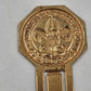 Boy Scout Lot Brass Belt Buckles Neckerchief Slides Bugle Patch Bookmark BSA Vtg