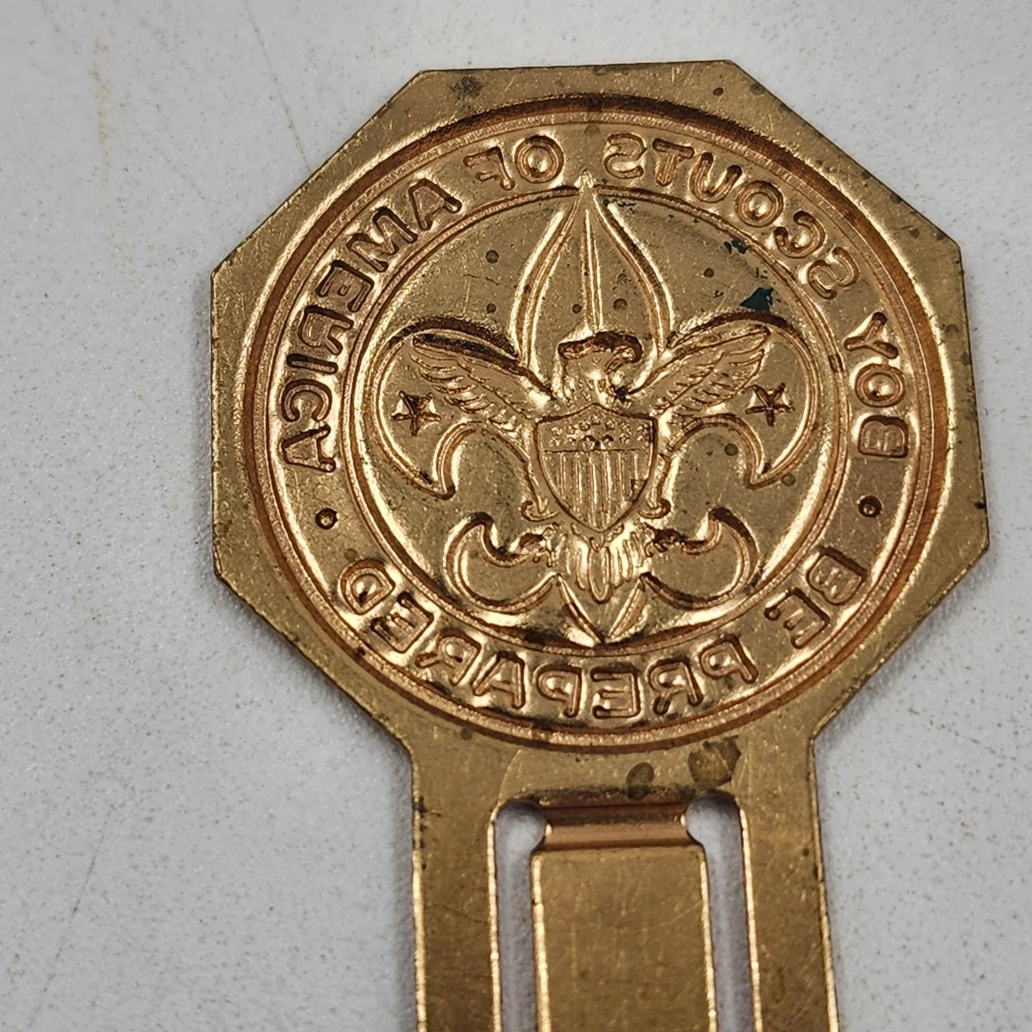 Boy Scout Lot Brass Belt Buckles Neckerchief Slides Bugle Patch Bookmark BSA Vtg