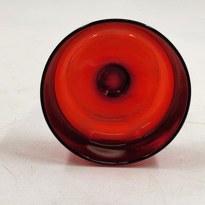 4 Ruby Red & Clear Sundae Glasses Luminarc France Champagne Cocktail Dessert Vtg