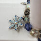 Kenneth Cole Silver Tone Blue White Snowman Christmas Winter Charm Bracelet
