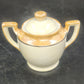 Floral Lusterware Creamer & Covered Sugar Bowl Set Gold Trim Handle Japan