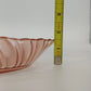 Fortecrisa Pink Swirl Ribbed Glass Coupe Soup Bowl 8.5” MCM Tableware Mexico Vtg