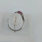 Pink Glass Emerald Cut Ring Silver Tone Art Deco Style Size 7 Fashion Vintage