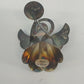 Silver Tone Metal Angel Candle Holder Halo Wings Figurine 2¼" Christmas Vintage