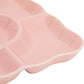 2 Pk Porcelain Pink Divided Serving Tray Appetizers 5 Compartments NEW 9.5"