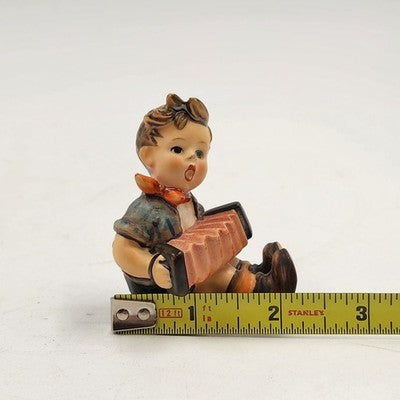Goebel Hummel Figurines 389 Girl with Sheet Music & 390 Boy With Accordion Vtg