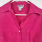 Robbie Bee Silk Blouse Women Small Pink Button Up Long Sleeve Shirt China