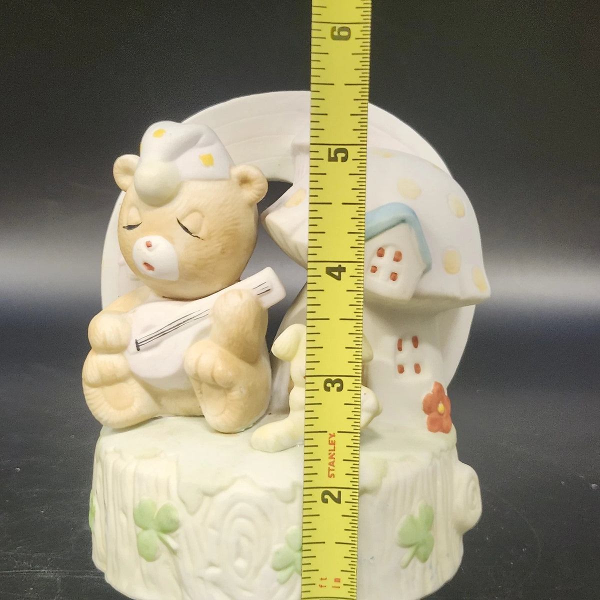Artmark Teddy Bear Rainbow Porcelain Rotating Music Box Over the Rainbow 5.5"