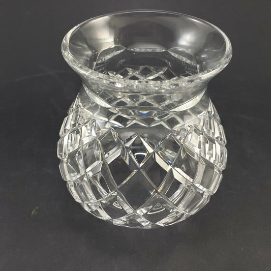 Diamond Pattern Clear Glass Hurricane Light Globe Only 2½" Bottom Hole 4" Tall