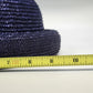 Purple Straw Bowler Cloche Hat Women's One Size Rolled Brim Summer Sun Hat