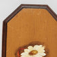 2 Wooden Plaques Hand Painted Daisy Tulip Signed 1980 Vintage Wall Folk Art 10.5