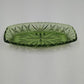 Hazel Atlas Avocado Green Oblong Relish Dish with Prescut Star Motif – 9.5 × 4.5″