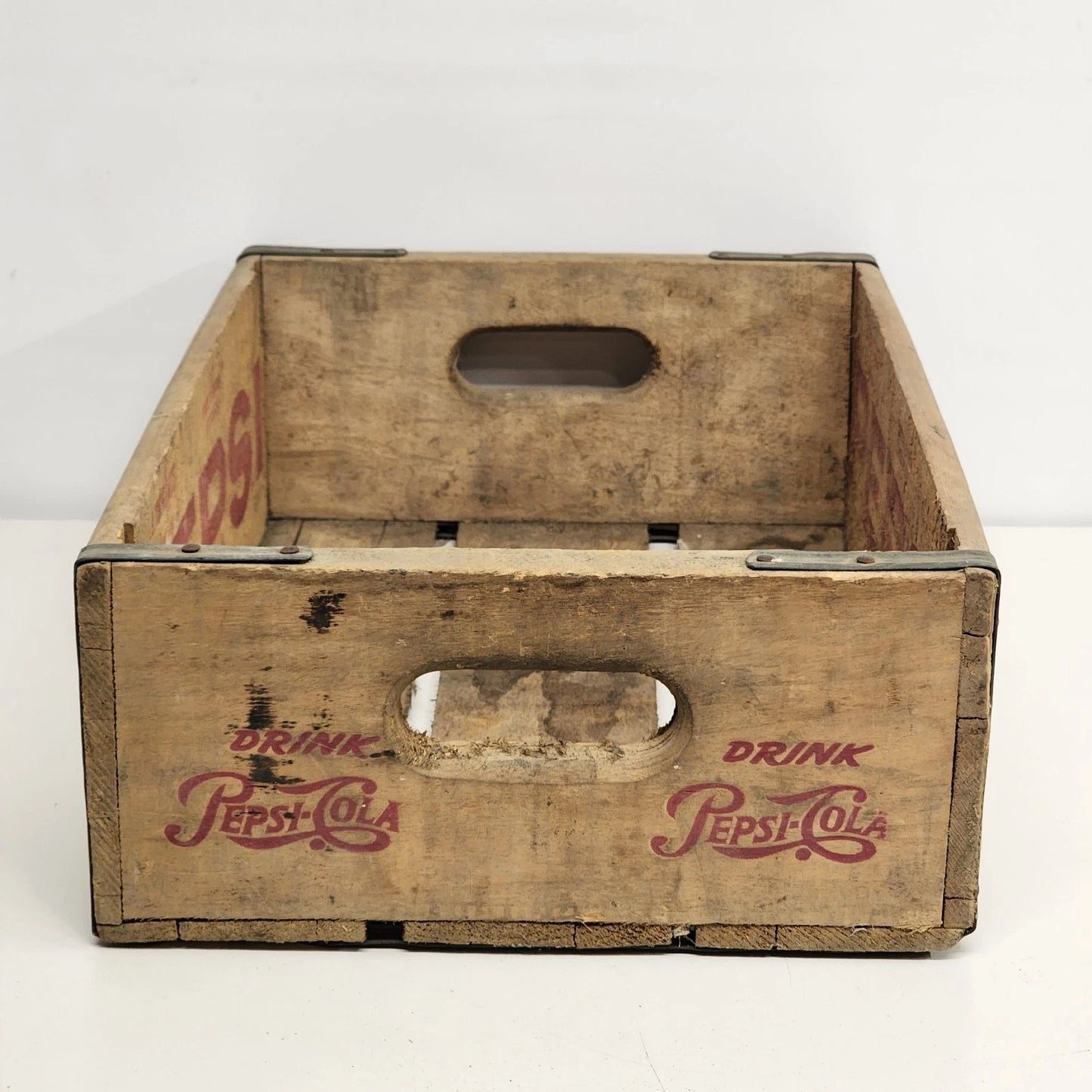 Vintage Pepsi Cola Wooden Soda Crate Bottle Carrier Rustic Decor