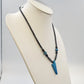 Black Beaded Necklace Blue Arrowhead Pendant 11.5" Southwestern Style Jewelry