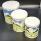 Nina Farm Scene Sheep Tin Canister Set 3 Metal Kitchen Storage Nesting 1982