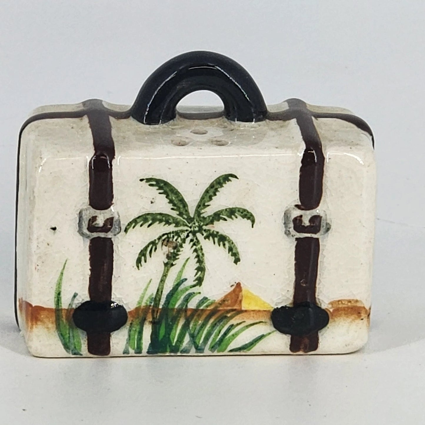 Travel Luggage Suitcase Salt & Pepper Shakers Kitchen Decor Ceramic Japan MCM