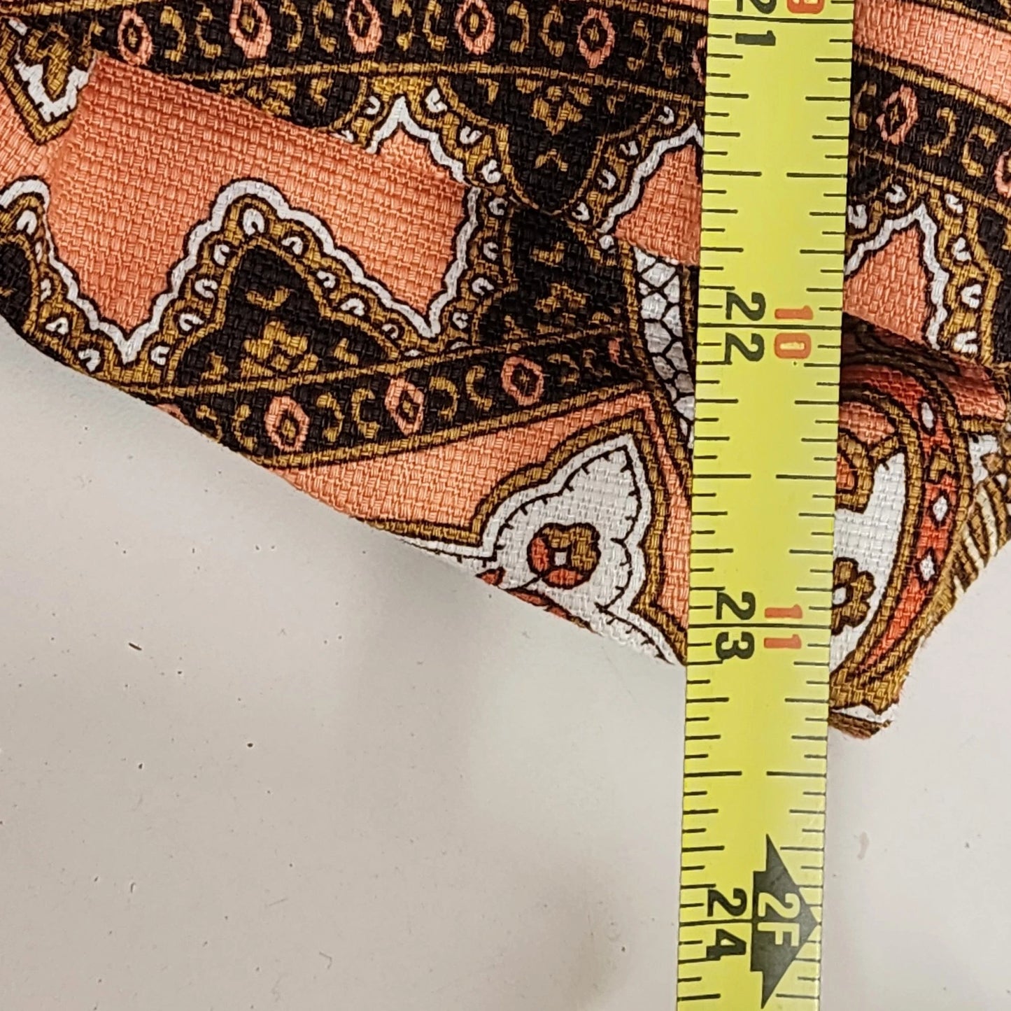 Talbots Women’s 16P Cotton Jacket Orange Paisley Floral Open Front 3/4 Sleeve