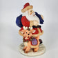 Santa & Reindeer Centerpiece Figurine Holiday Time Collectible Christmas Decor