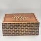 Thuya Moroccan Wood Large Jewelry Box – Handmade 17” Brick Design with Starburst Inlay Lid – Green Felt Lined – Artisan Keepsake Storage Chest