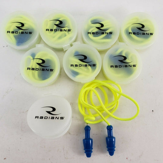 8 Pair Metal Detectable Corded Reusable Earplugs by Radians JP3250 Plastic Case