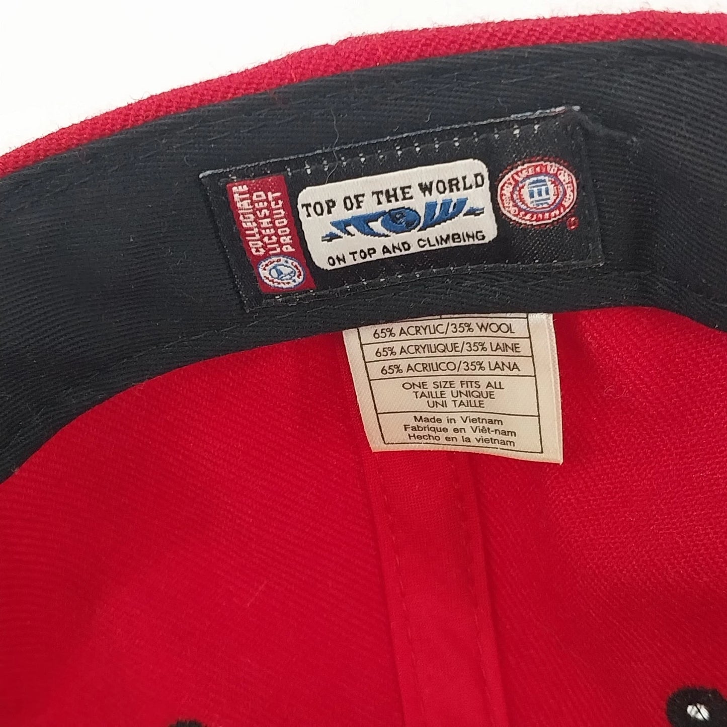 Ohio State Buckeyes 7 Time National Champions Red Cap Hook Loop Adjustable Hat