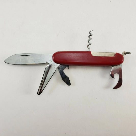 Red Multi-Blade Pocket Knife 5-in-1 Tool Stainless Steel 3¾"Base 2¼" Blade China