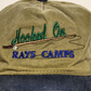 Hooked On Rays Fishing Camps Cap Green Blue Brim Hat Snapback Size Adjustment