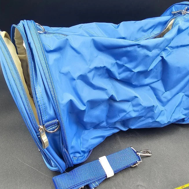 Ricardo Beverly Hills Blue Expanding Duffle Bag Travel Shoulder Tote Foldable