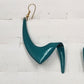 3 Pair of Pierced Earrings Teal Yellow & Gray/White Geometric Shape Drop Pendant