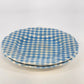 2 Linda Ironstone 4008 Salad Plates Blue White Gingham 7.5" Japan Crazing