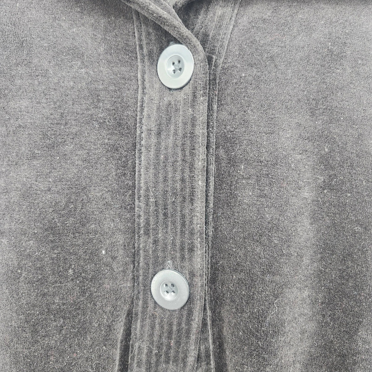 White Stag Women’s XL 16-18 Black Velour Jacket Button Front Wide Collar