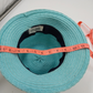 Rike's Light Blue Teal Woven Paper Straw Summer Hat with Black Ribbon Bow Accent