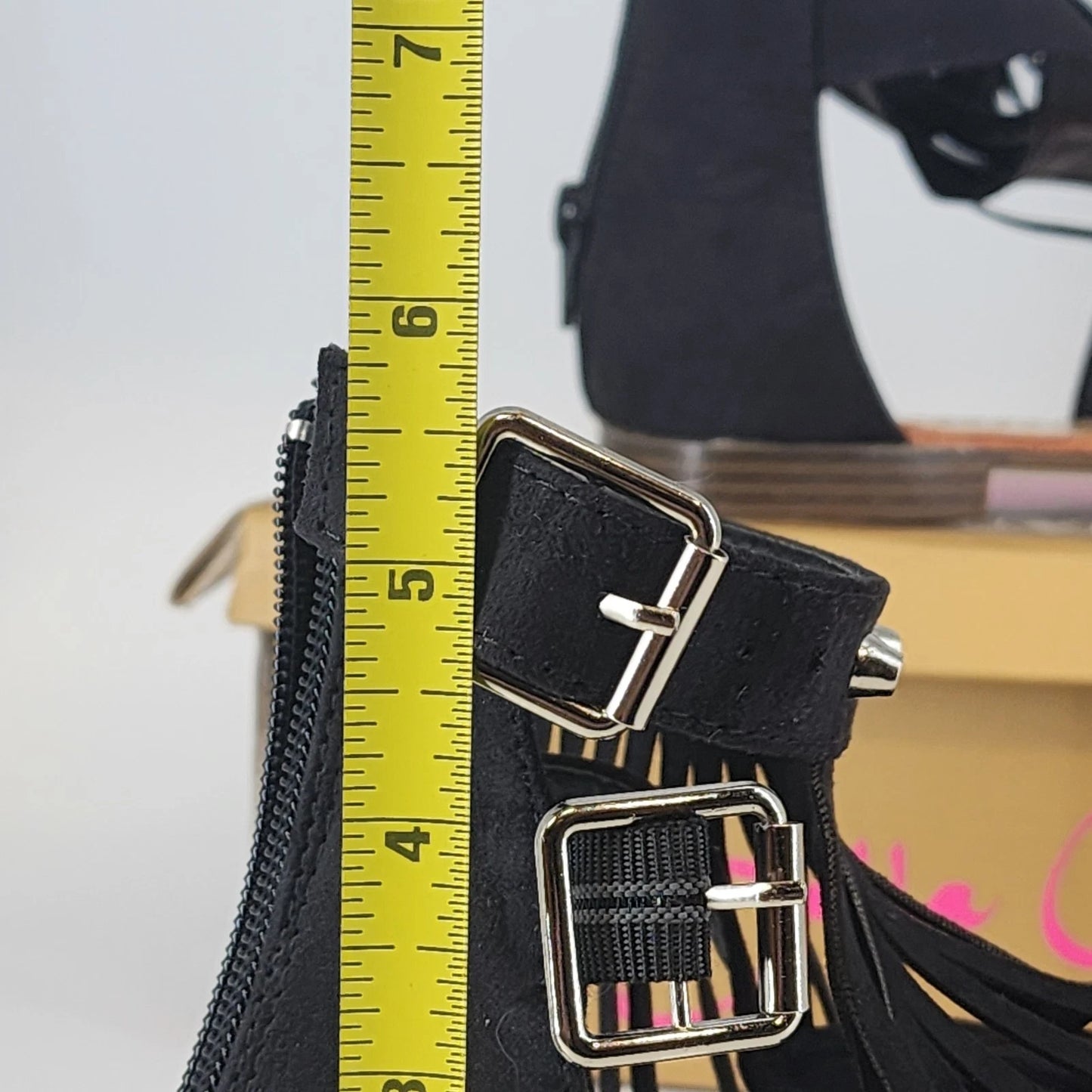 Bella Marie Tevo 2 Gladiator Sandals Womens 8 Black Fringe Studded