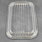 Pyrex 502-C Ribbed Lid Cover Clear Rectangle Glass Refrigerator Dish 6.8"x4.25"