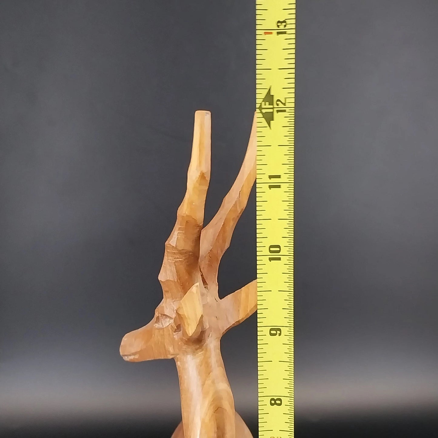 Vintage Kenyan Hand Carved Wooden Gazelle Sculpture African Art