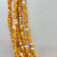 Orange White Chip Bead Multi Strand Necklace Layered Statement Jewelry 24"