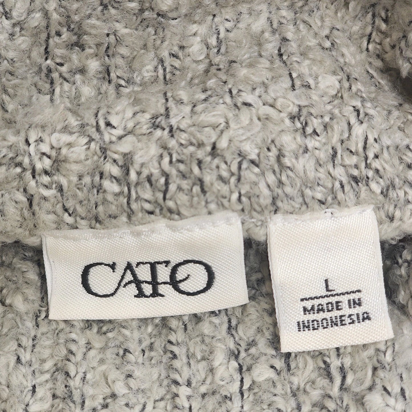 Cato Women Large Striped Turtleneck Sweater Brown Tan White Chunky Knit Pullover