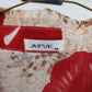 Jaipur Floral Blouse Women Medium Red Beige 3/4 Sleeve Button Front Top