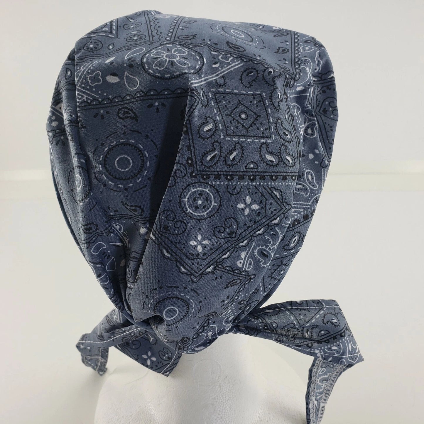 EZ Cool Cooling Du Rag Skull Cap Cowboy Blue Tie Headwrap Elastic Back