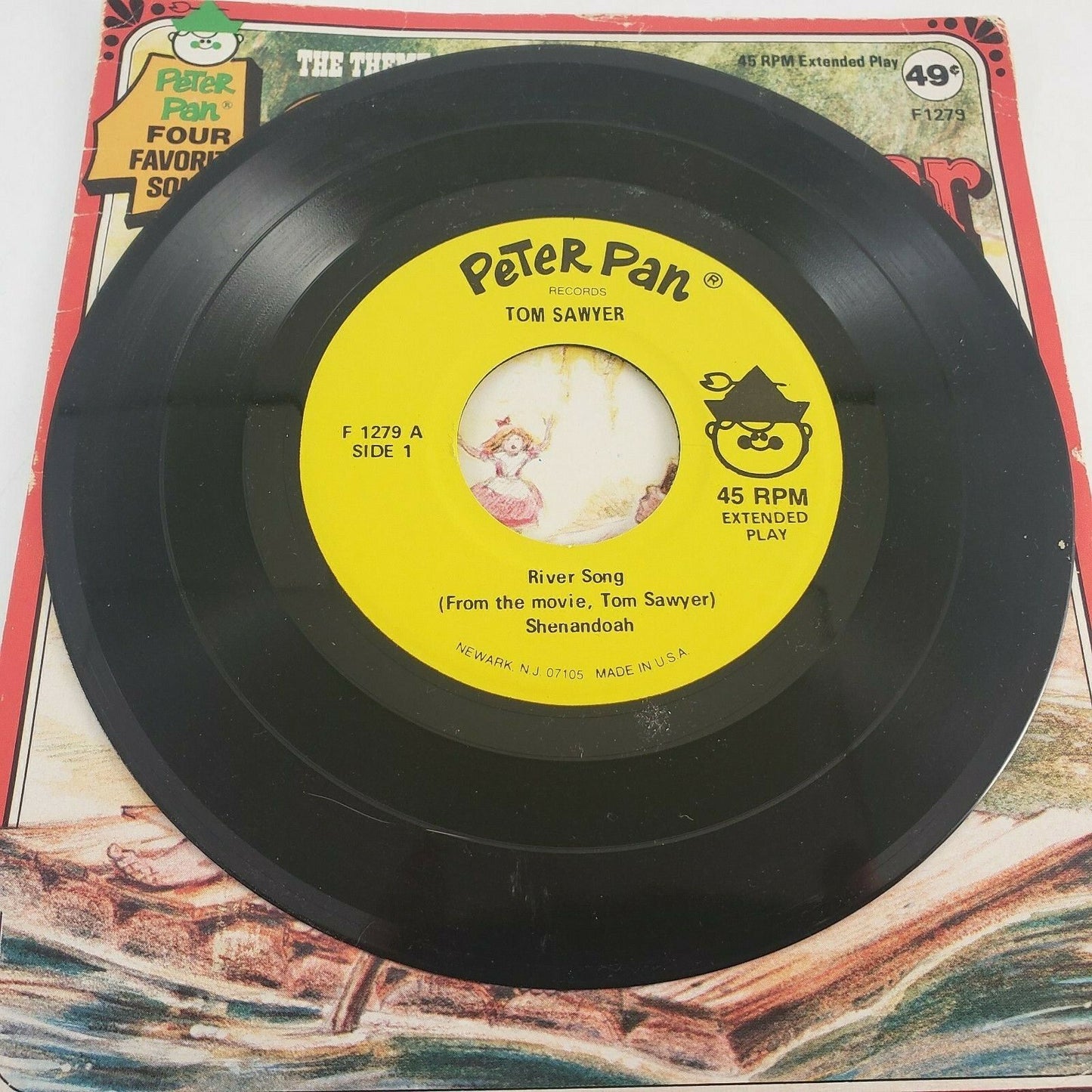 Tom Sawyer Theme 45 RPM EP Peter Pan Records F1279