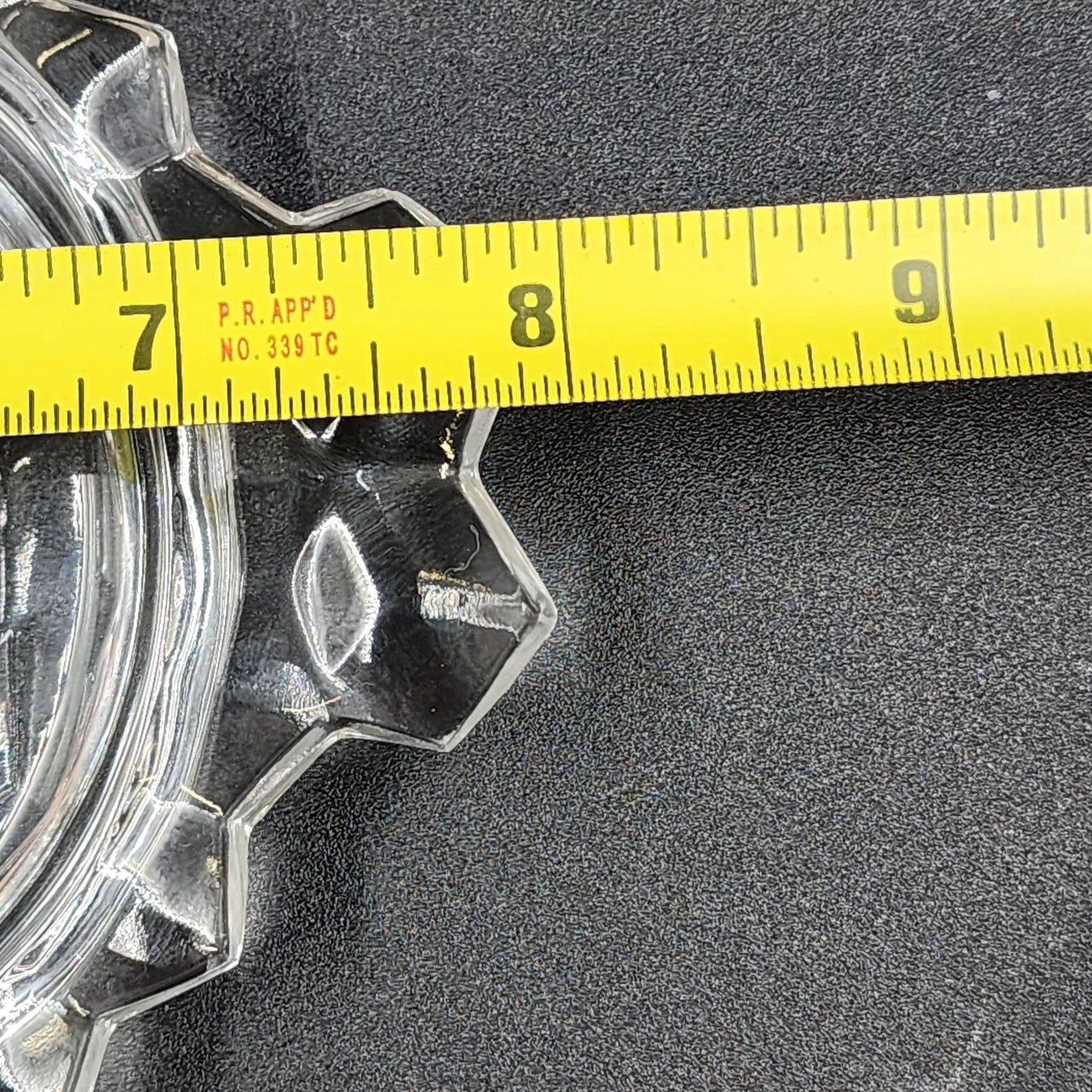 Fostoria Cubist Pattern American 3 Pc Set Clear Creamer Sugar Underplate Vintage