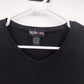 Style & Co Black T Shirt Women's Medium Short Sleeve 100% Cotton V Neck Egypt