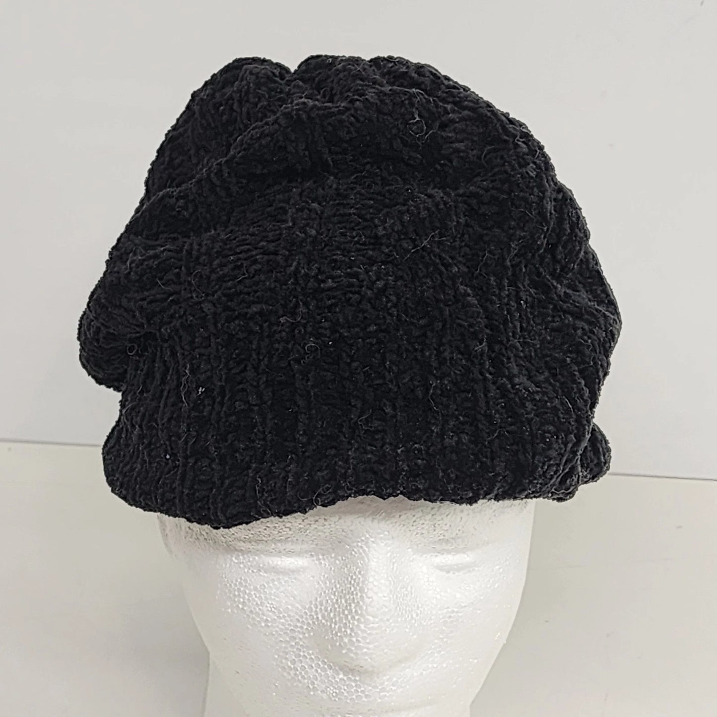 Black Knit Beanie Winter Hat One Size Unisex 100% Acrylic Watch Cap Minimalist