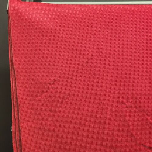 Red on Red Textured Linen Tablecloth 100" Long x 60" Wide Vintage