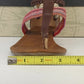 Ruff Hewn Sharvelle Sandals Red Multi Beaded Ankle Strap Women's 8 Open Toe Zip