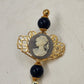 4 Cameo Hat Pins Black Purple Turquoise Red 4" Decorative Vintage Collectible