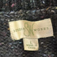 Studio Works Womens Large Knit Sweater Jacket Black Cowl Neck