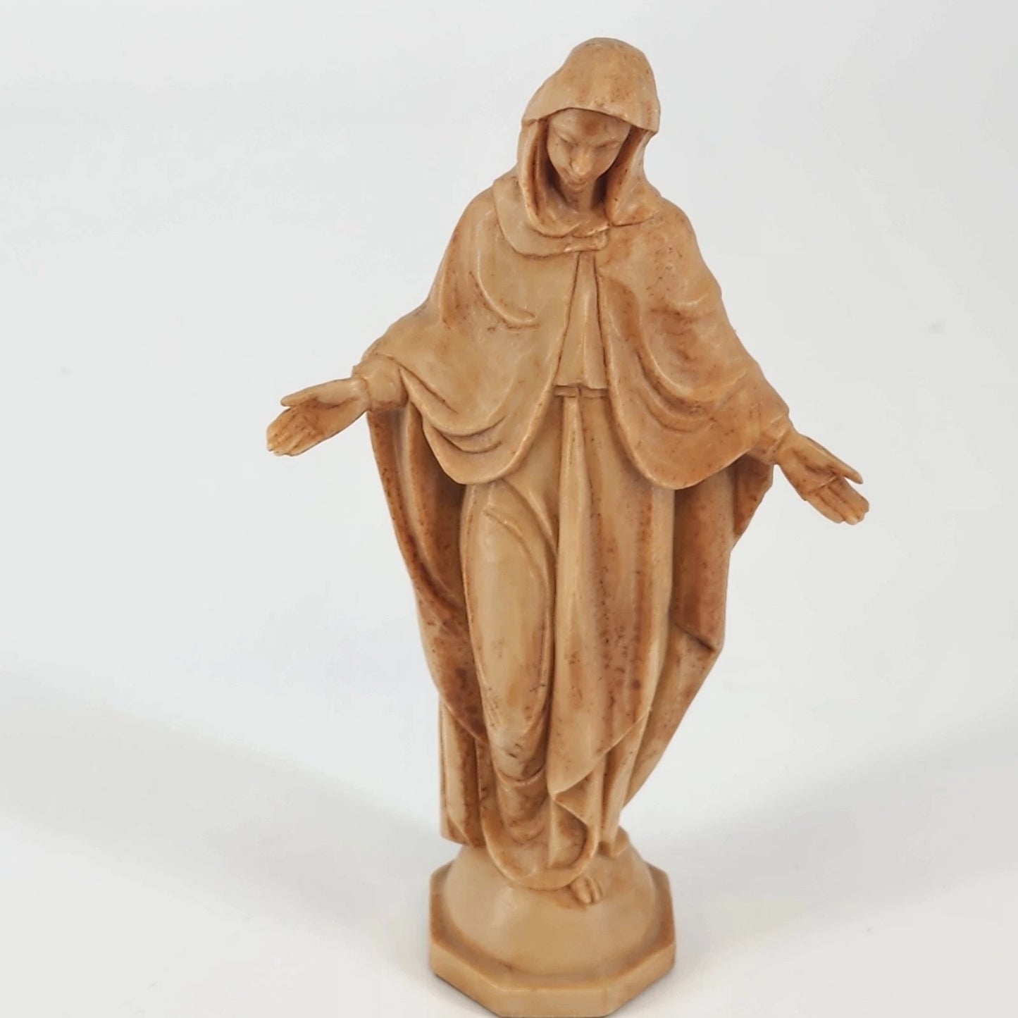 Blessed Virgin Mary Statue 1960s Molded Plastic 6" Religious Devotional Figurine