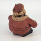 Studio Pottery Santa Claus Figurine Hand Sculpted Round Distressed Christmas 5"